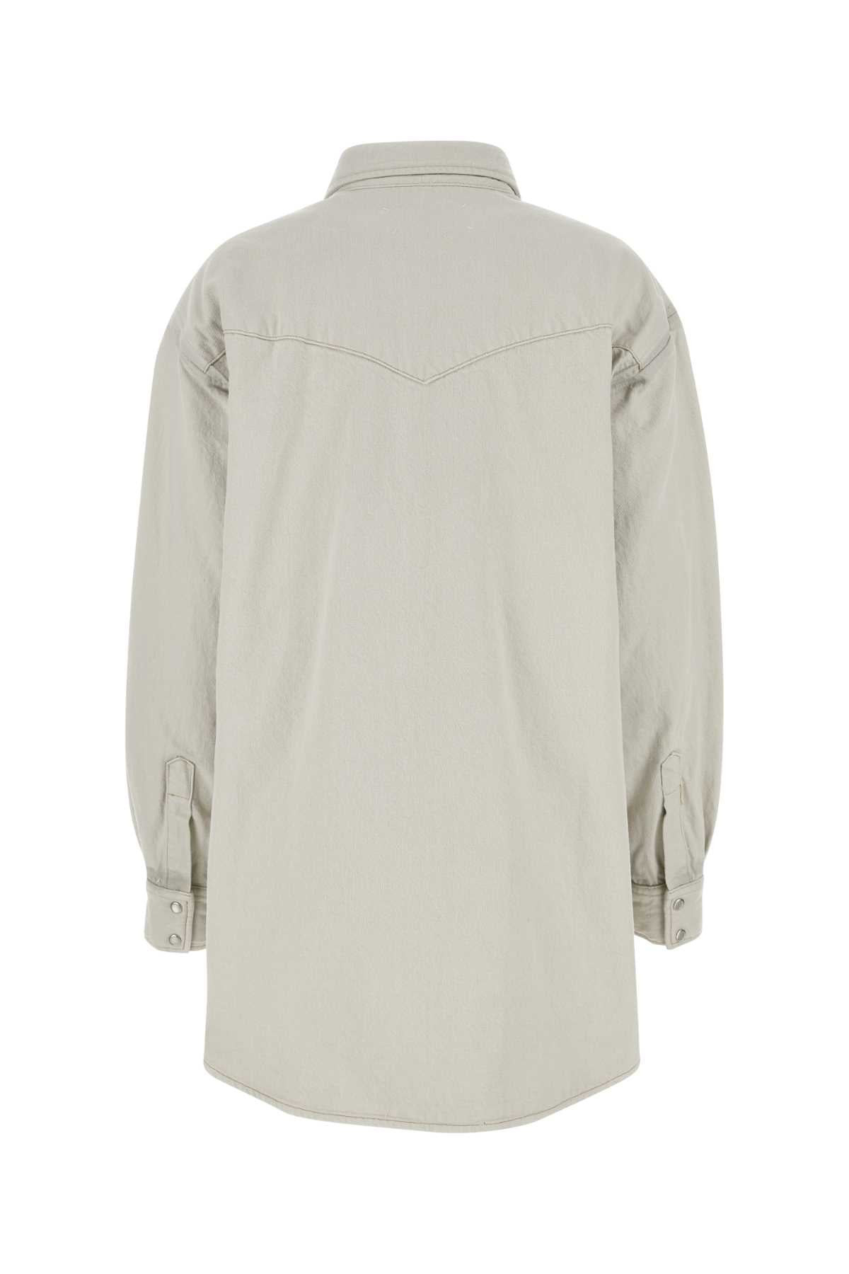 Maison Margiela Women Chalk Denim Oversize Shirt - 2