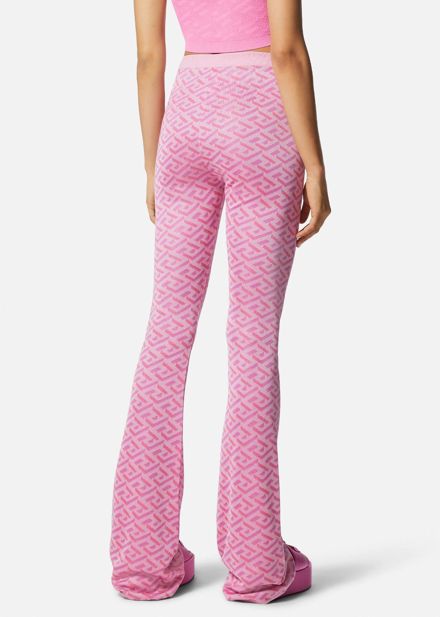 La Greca Jacquard Flared Pants - 4