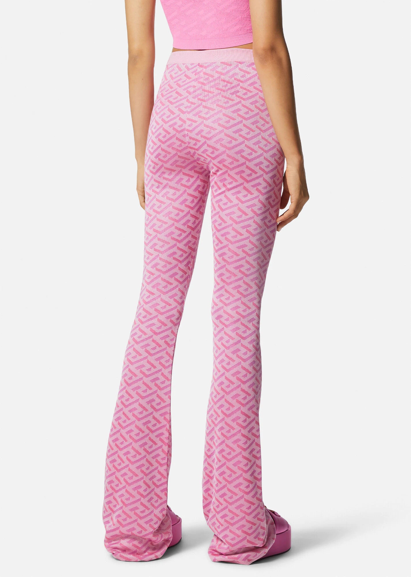 La Greca Jacquard Flared Pants - 4