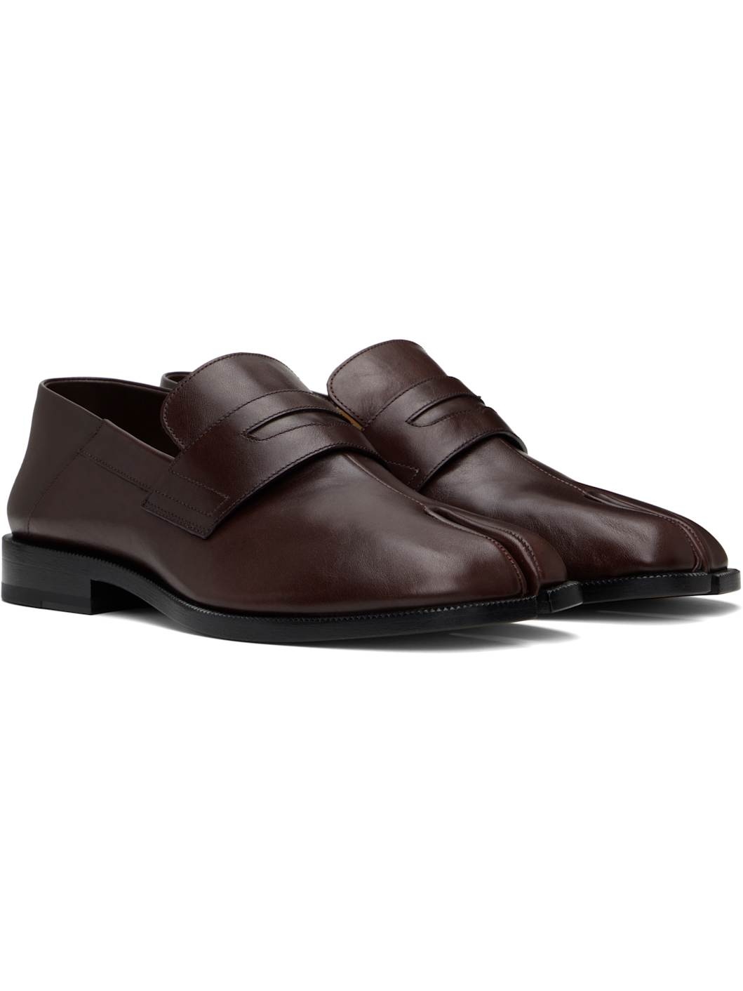 Burgundy Tabi Loafers - 4
