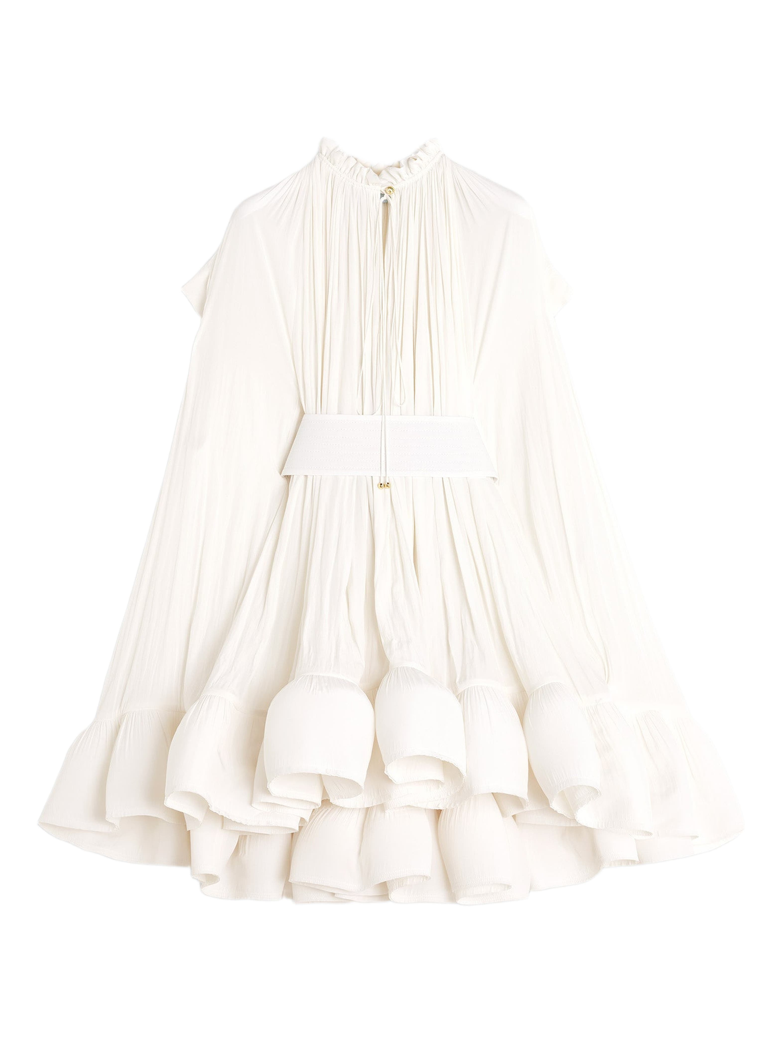 Lanvin Short Charmeuse Dress in Off White at Nordstrom - 8