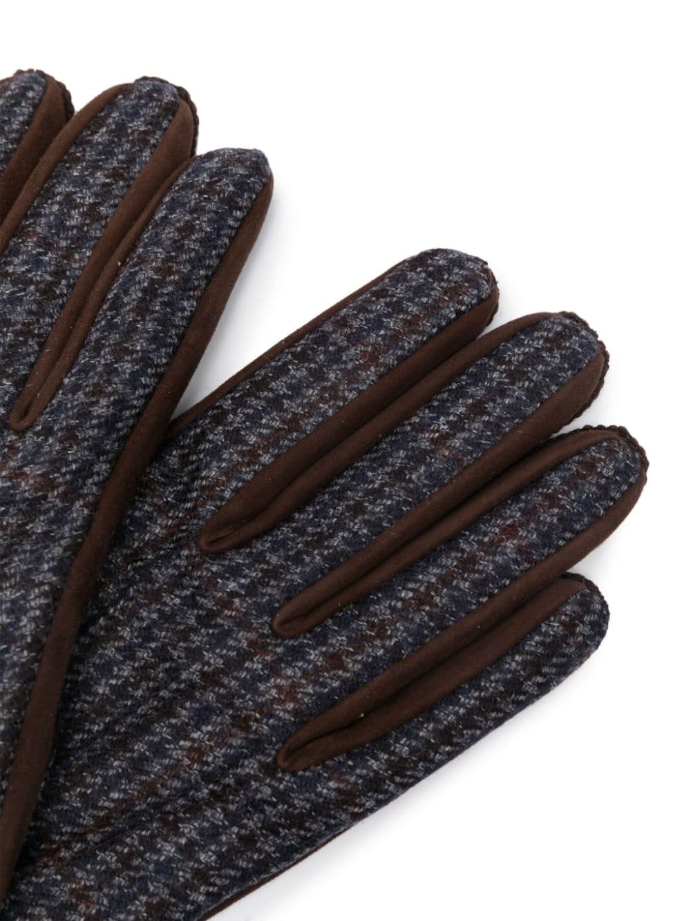 houndstooth-pattern suede gloves - 2