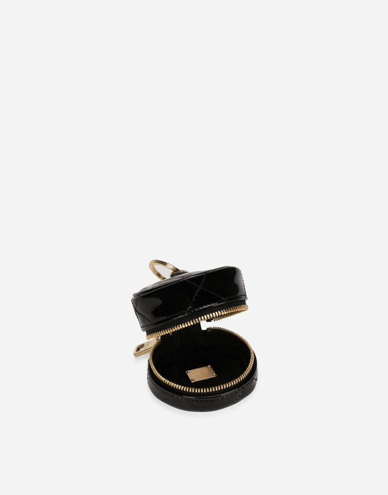 Dolce & Gabbana Patent leather coin pocket and rhinestone-detailed DG logo outlook