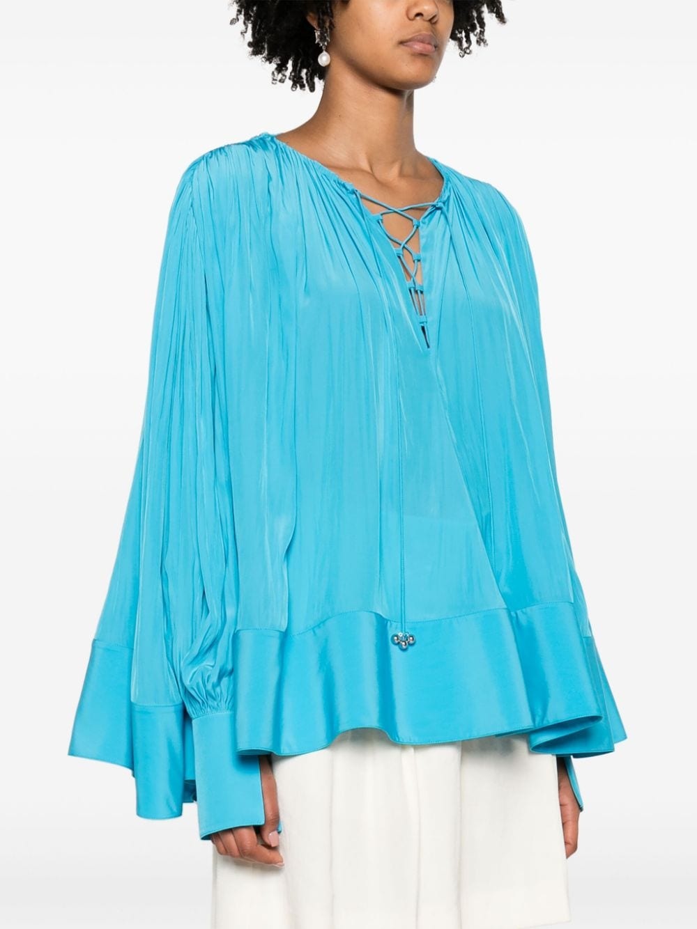 gathered drop-shoulder kaftan - 3