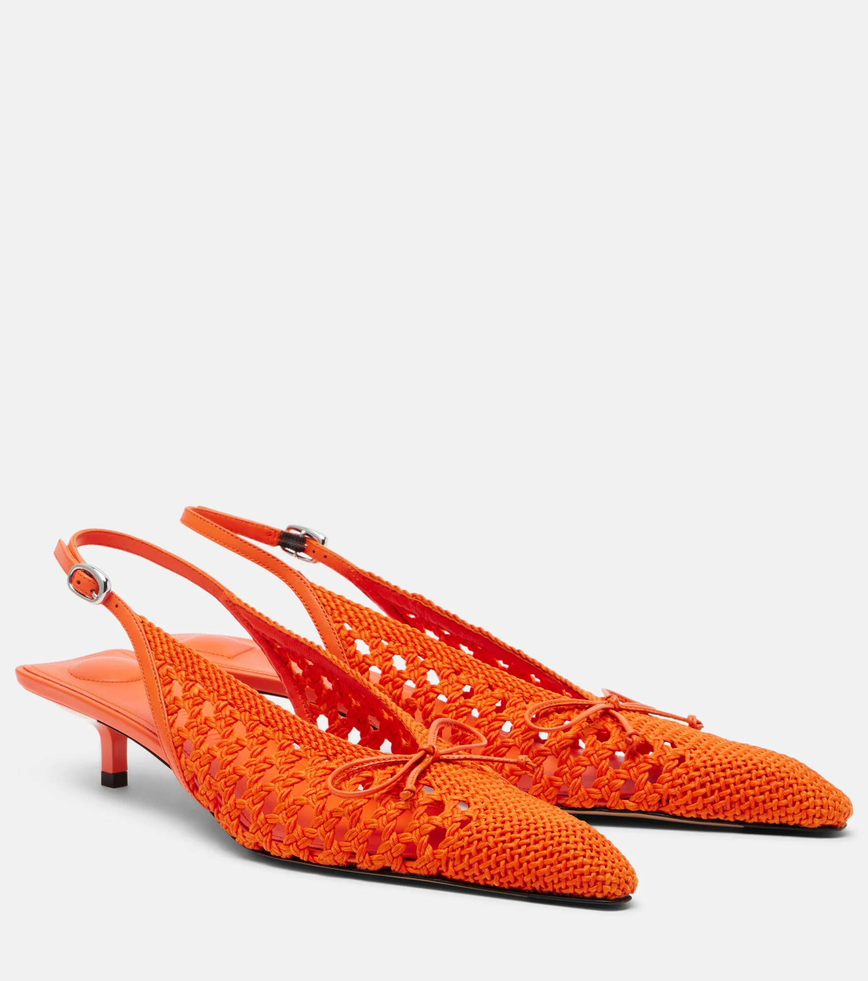 Cubisto raffia-effect slingback pumps - 1