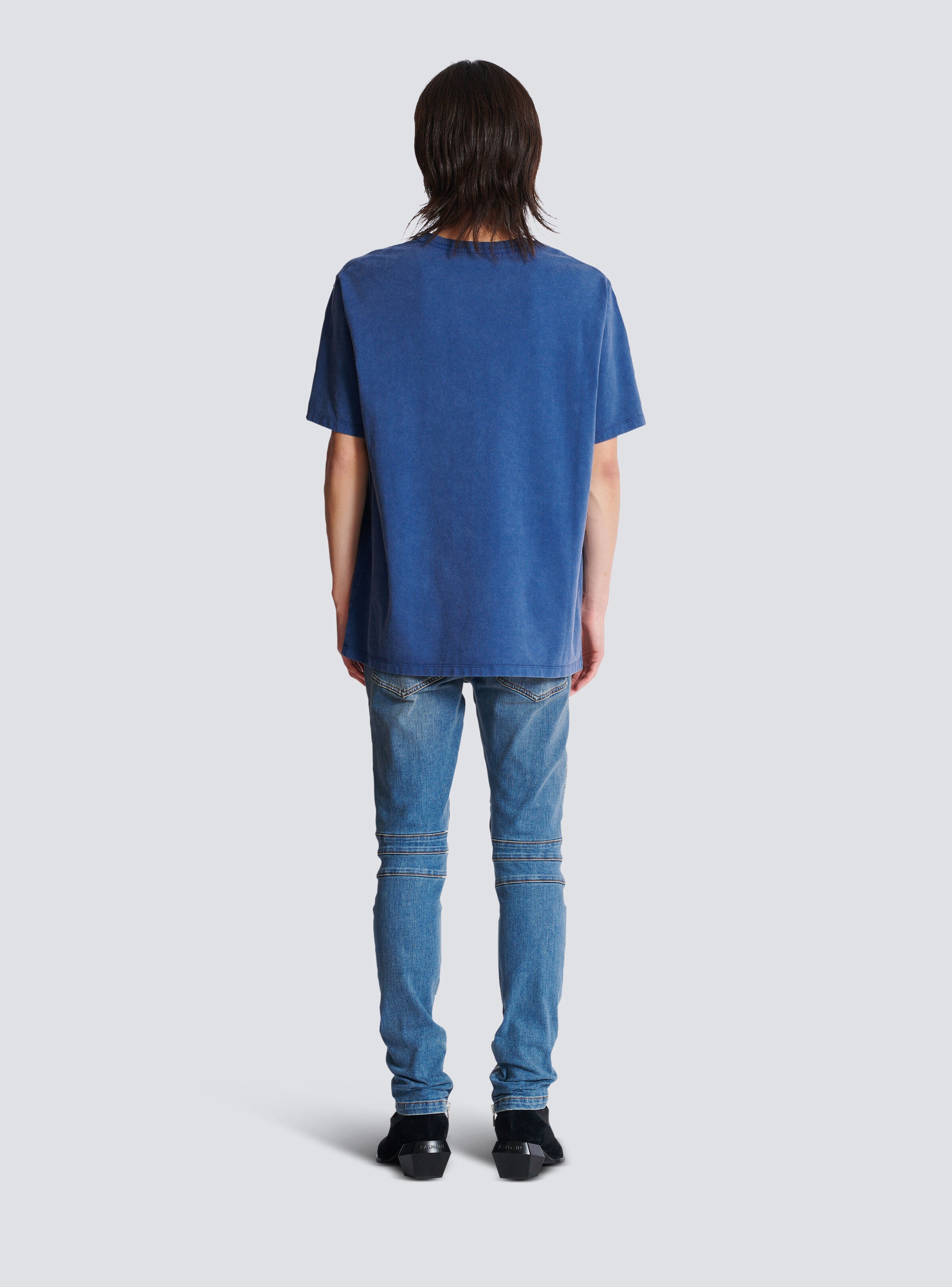 Loose T-shirt with vintage Balmain embroidery - 4