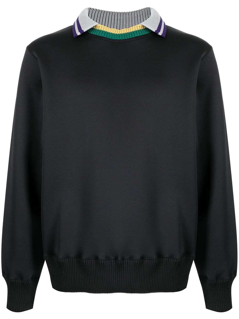 contrasting-collar jumper - 1