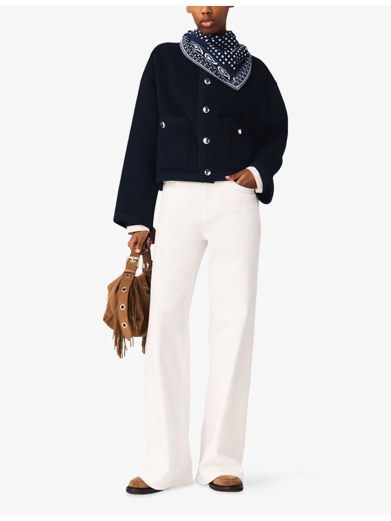 maje Braided-Trim Patch-Pocket Wool-Blend Jacket outlook