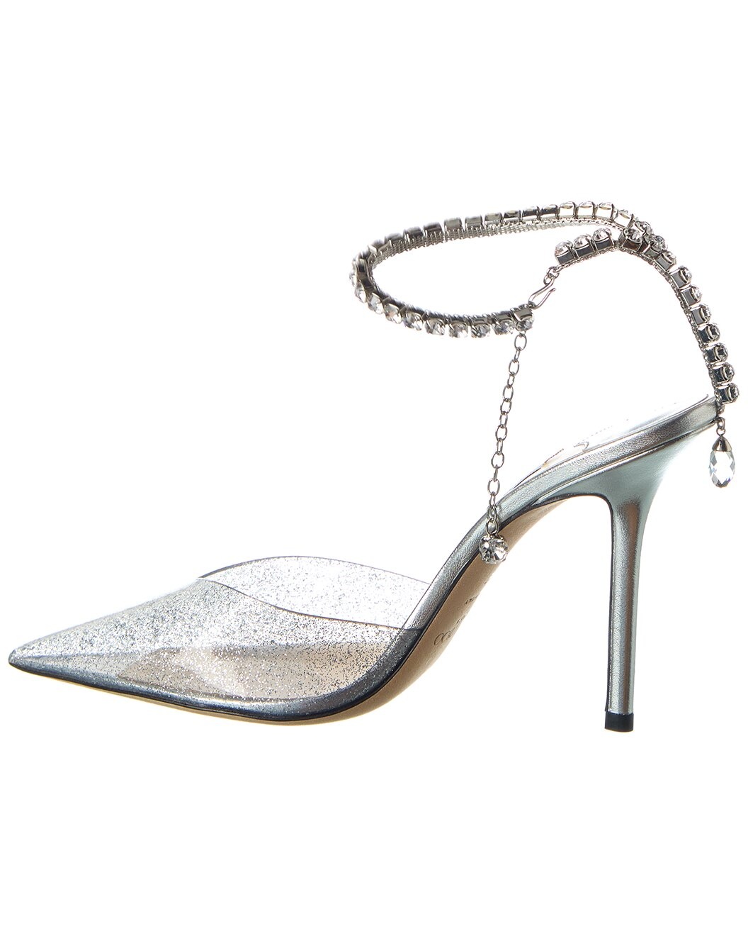 Jimmy Choo Saeda 100 Glitter Plexi & Leather Pump - 2