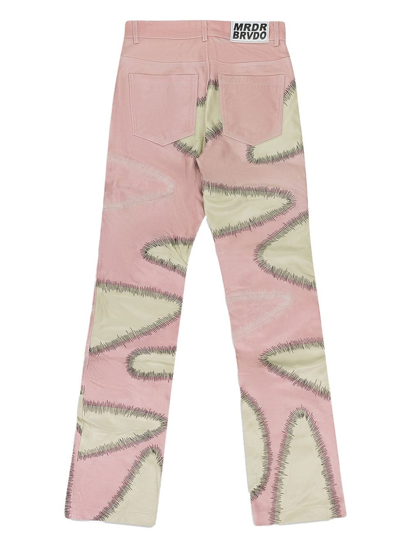 WHO DECIDES WAR amalgamated leather bootcut trousers outlook