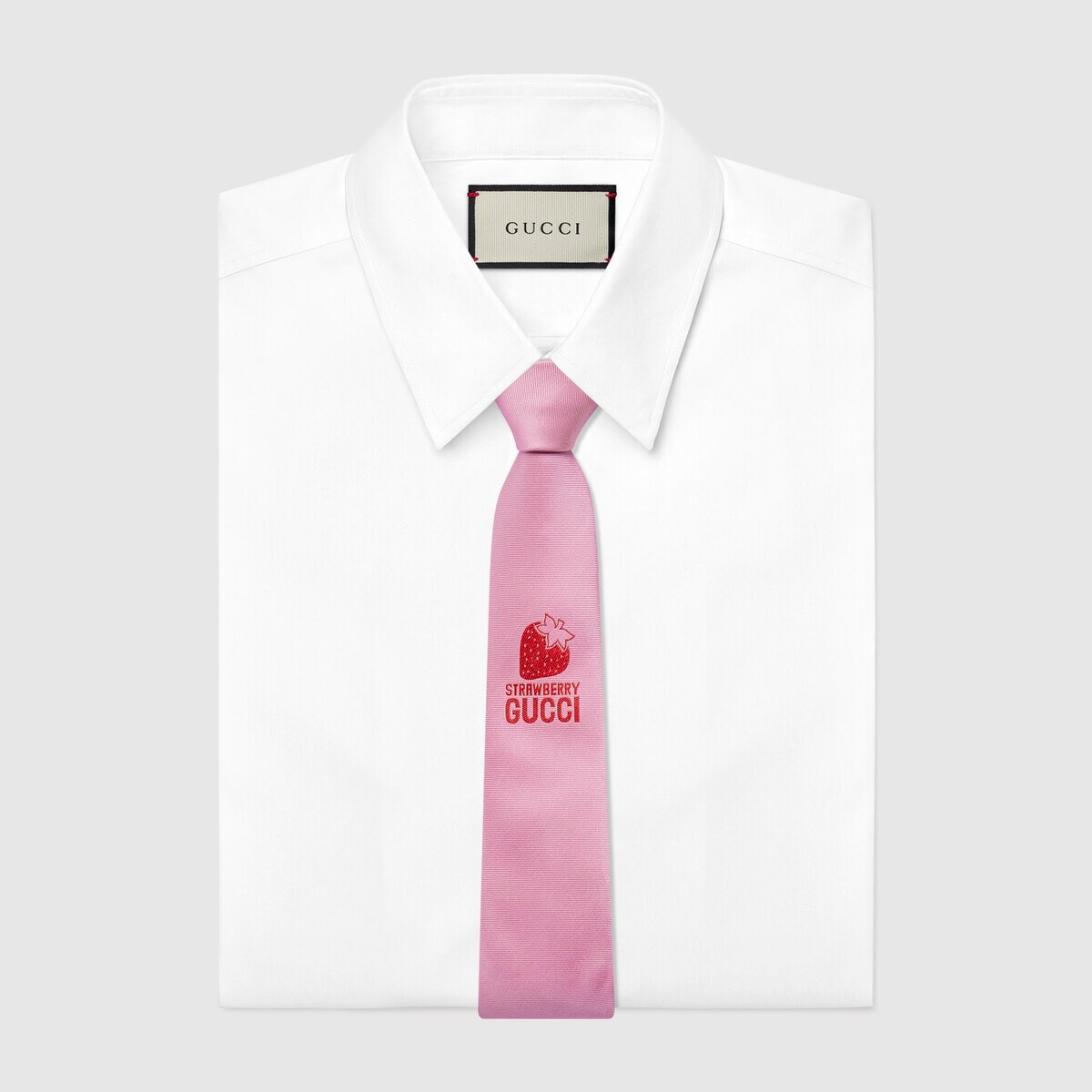 'Strawberry Gucci' jacquard silk tie - 2