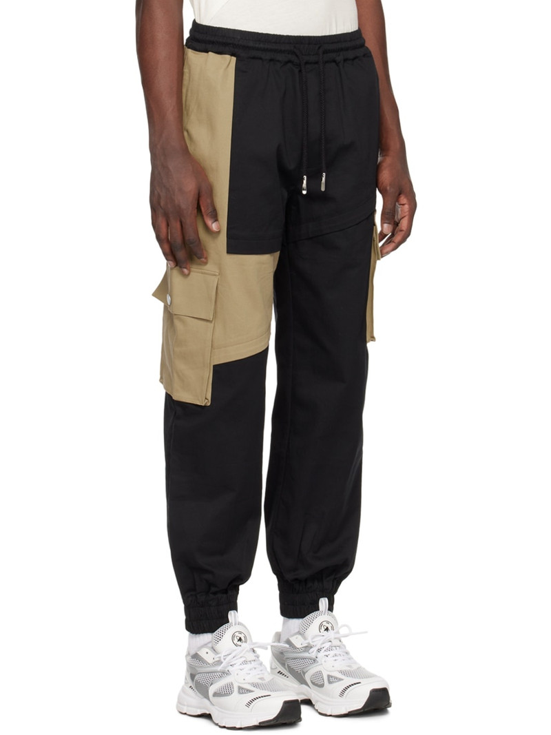 Black & Khaki Paneled Cargo Pants 2