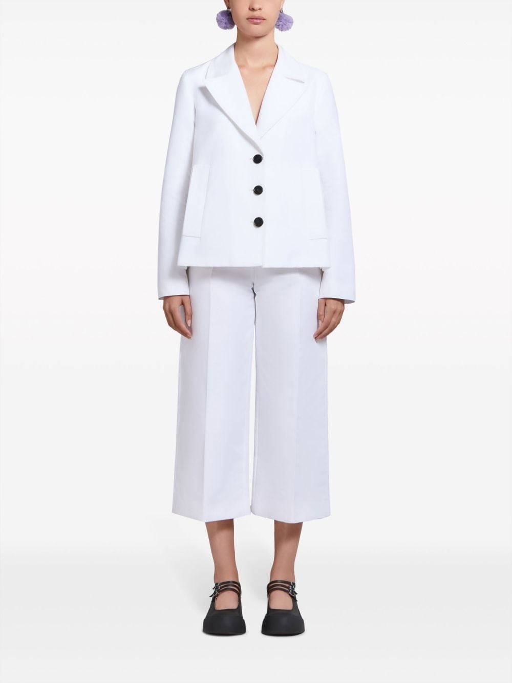 single-breasted cotton blazer - 2