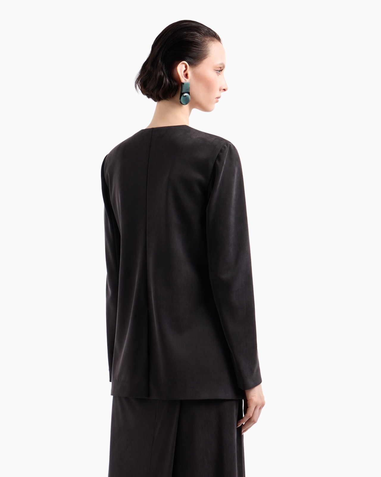 SINGLE-BREASTED JACKET IN CUPRO JERSEY INTERLOCK - 3