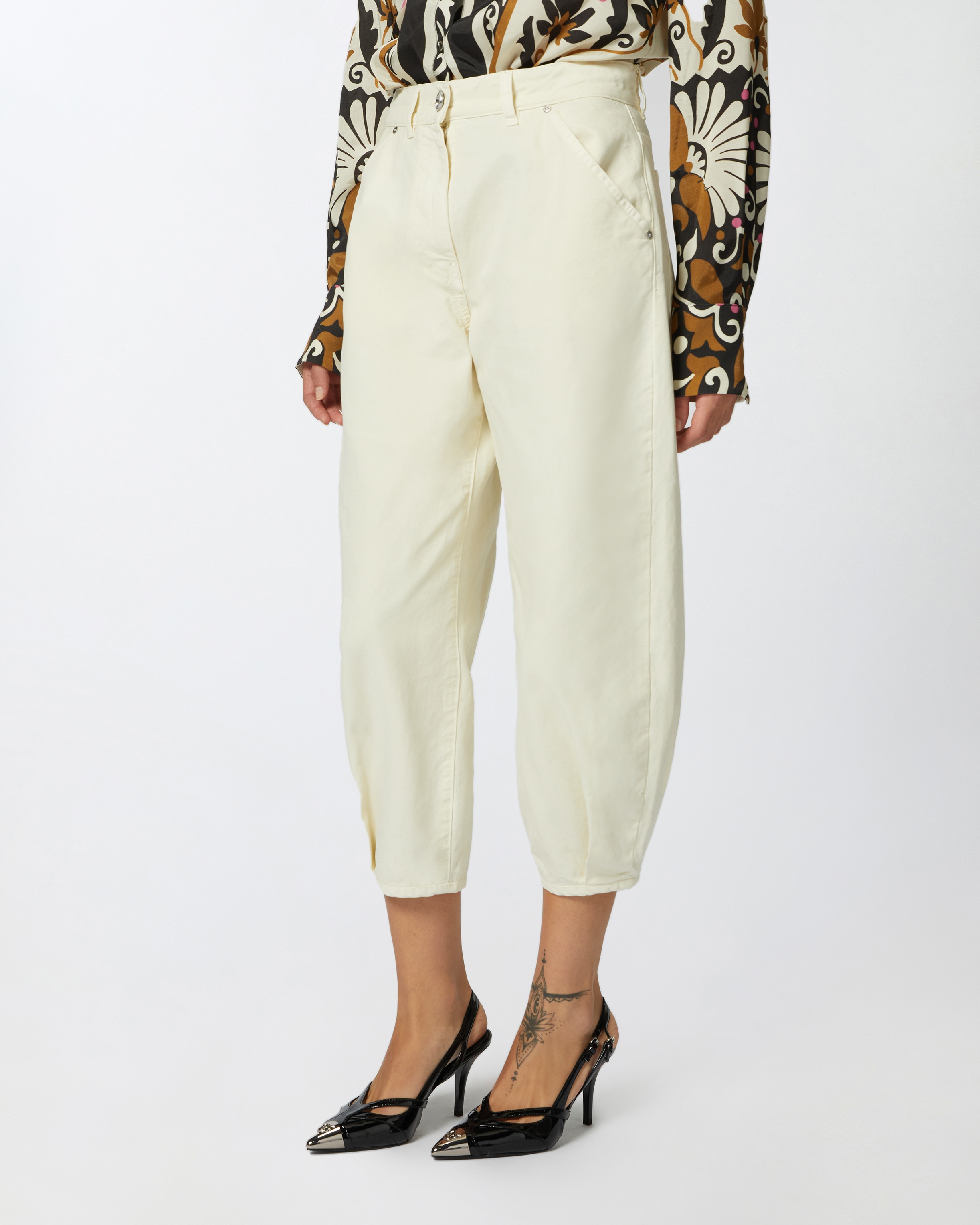 COTTON CANVAS BALLOON TROUSERS - 3