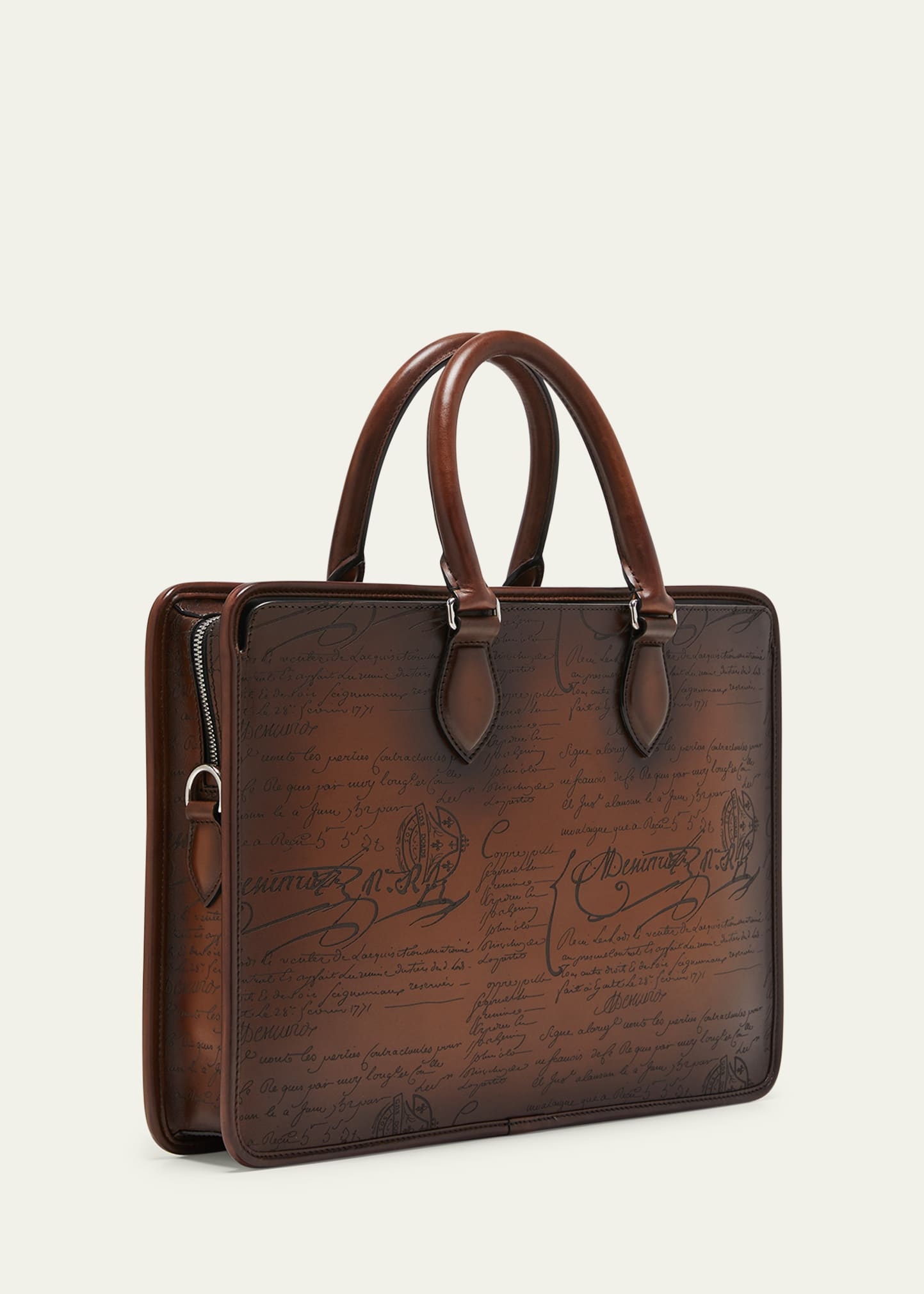 Men's Un Jour Mini Scritto Leather Briefcase - 3