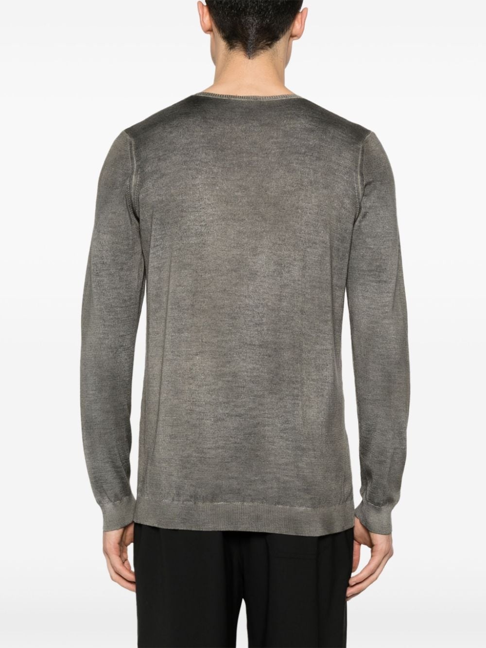 v-neck fine-knit jumper - 4