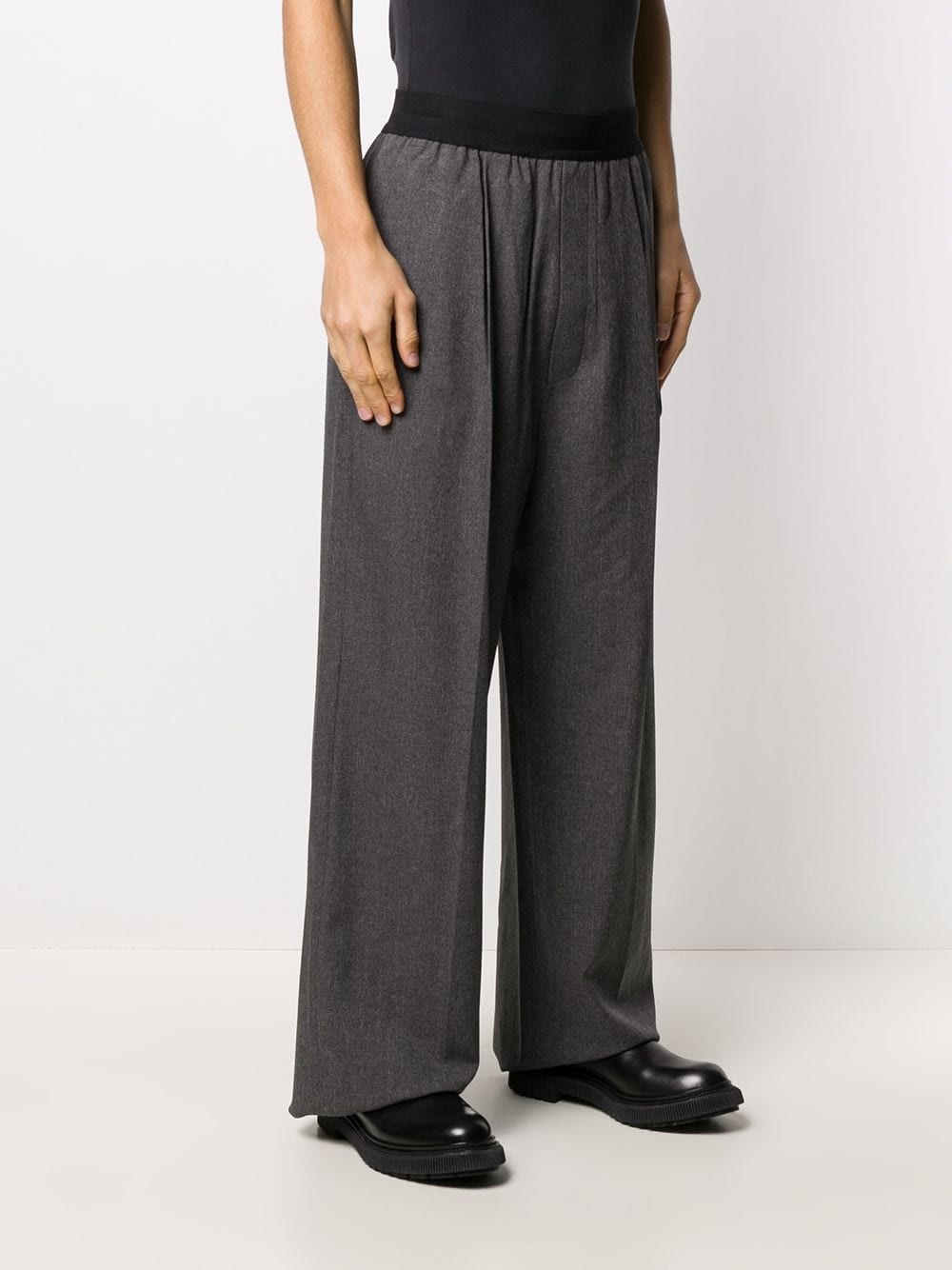 logo-patch wide trousers - 3