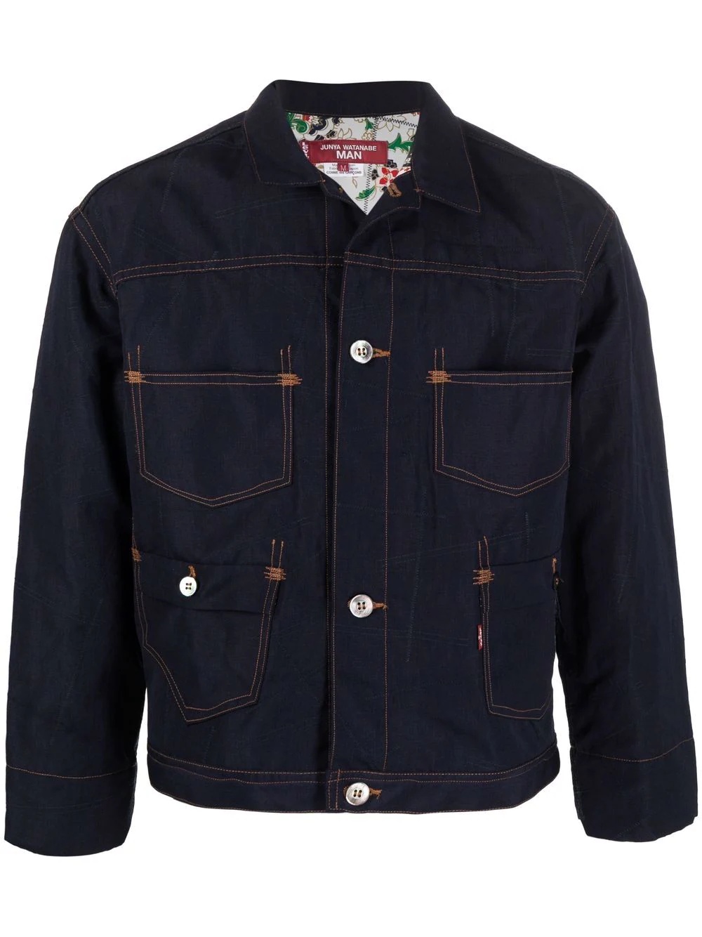 long-sleeve wool denim jacket - 1