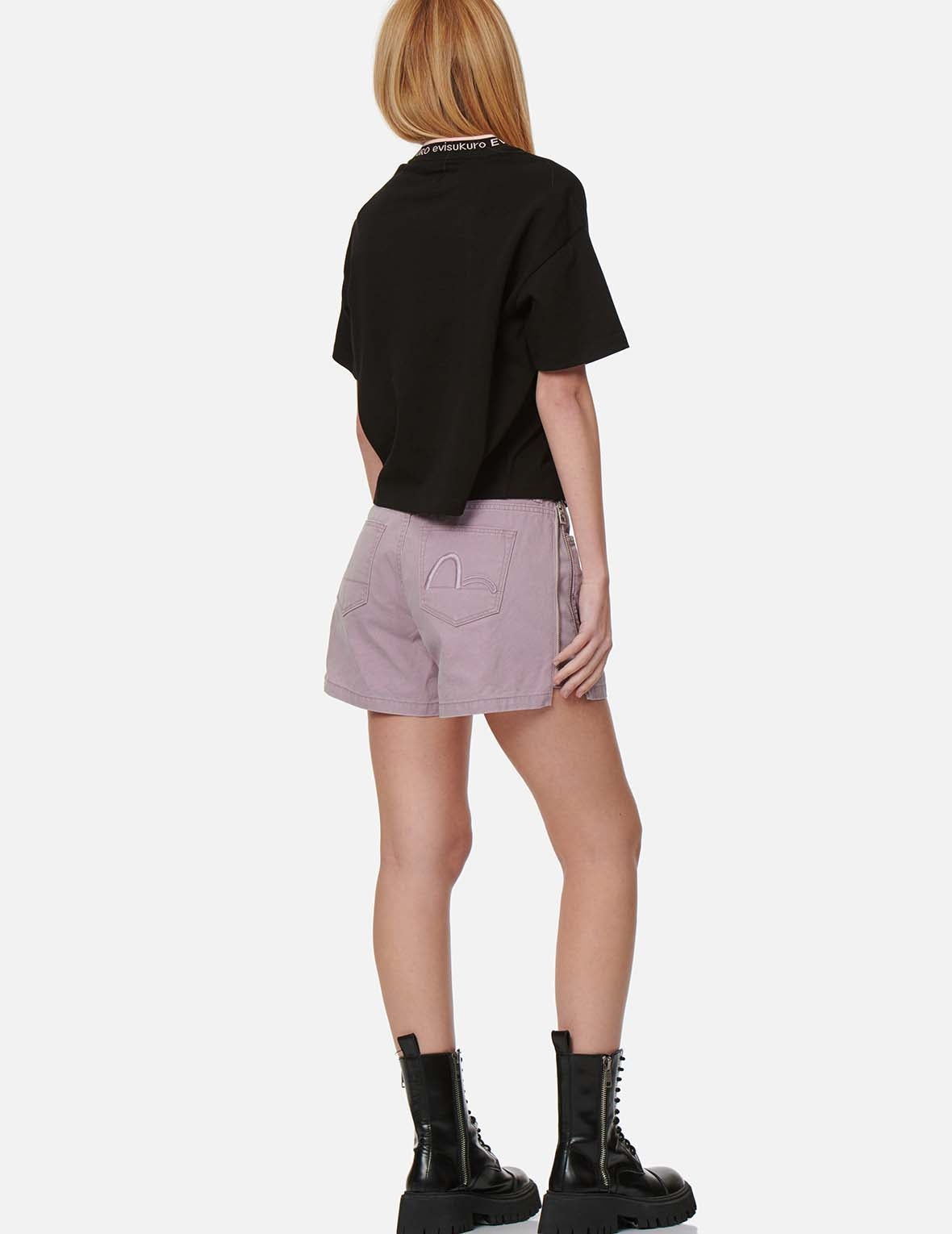 Pigment-dyed Shorts with Side Zippers - 5