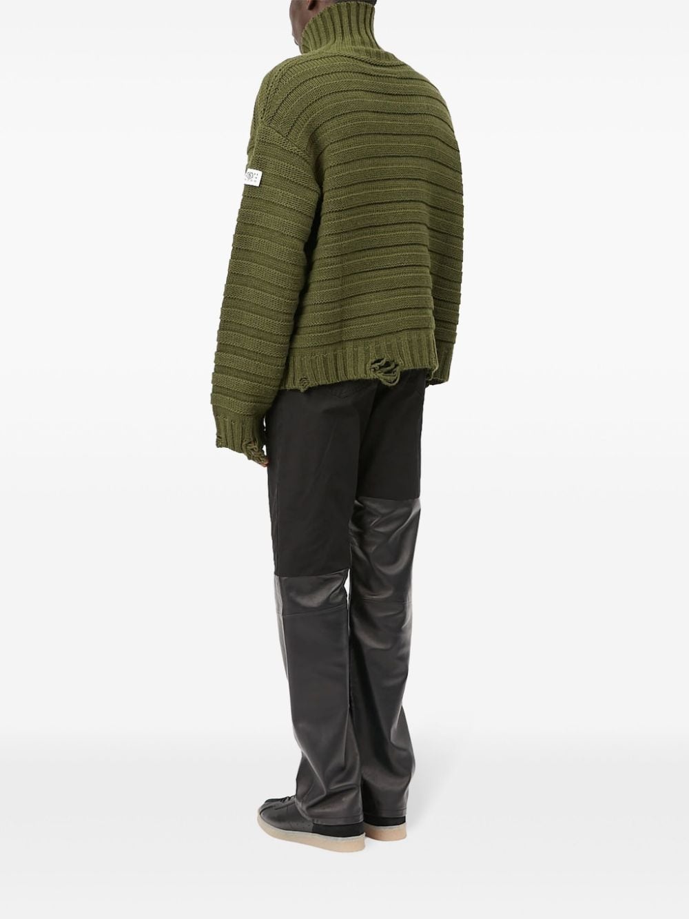 distressed high-neck jumper - 5