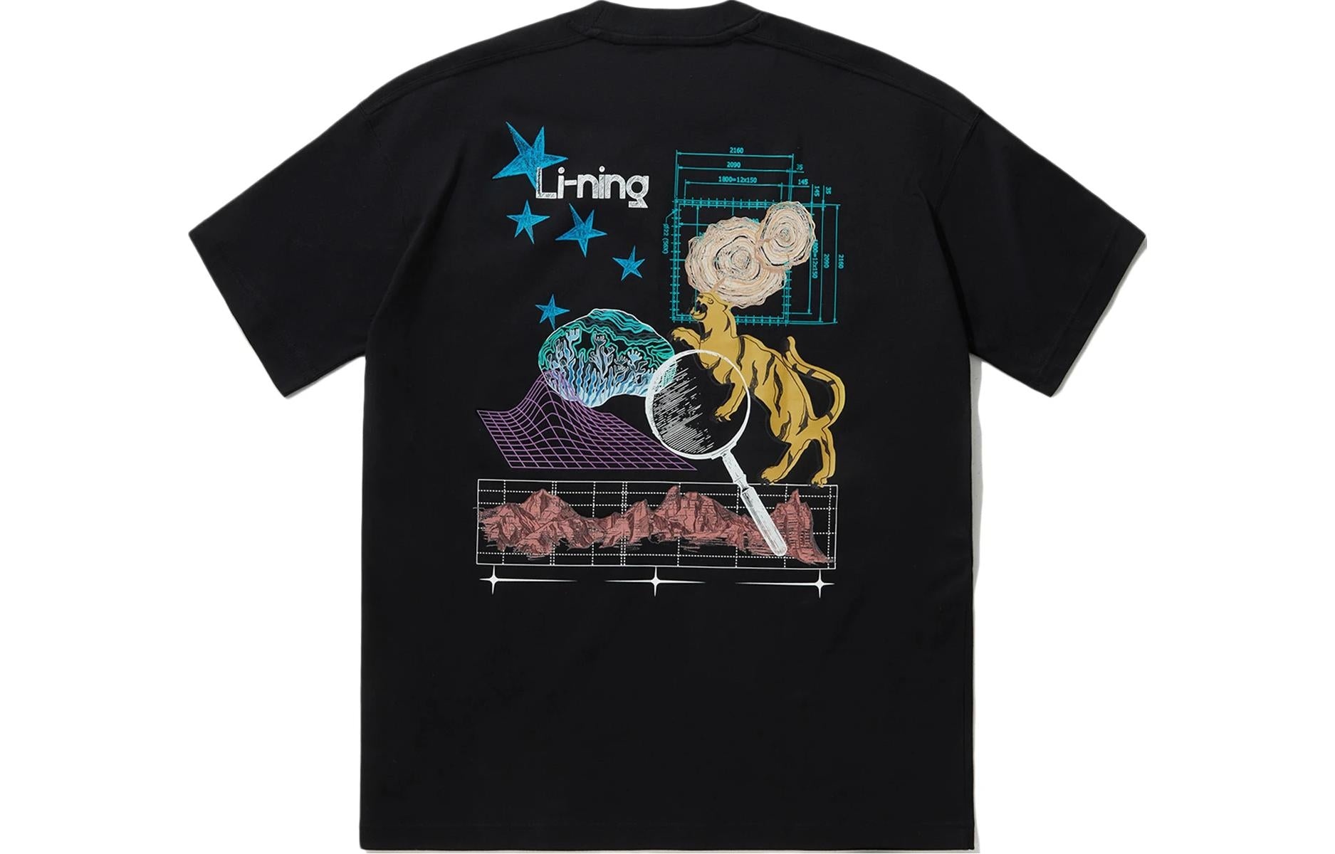 Li-Ning Tiger Graphic T-shirt 'Black' AHSU255-3 - 2