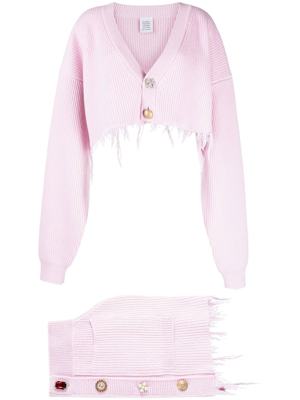 cropped V-neck cardigan - 1