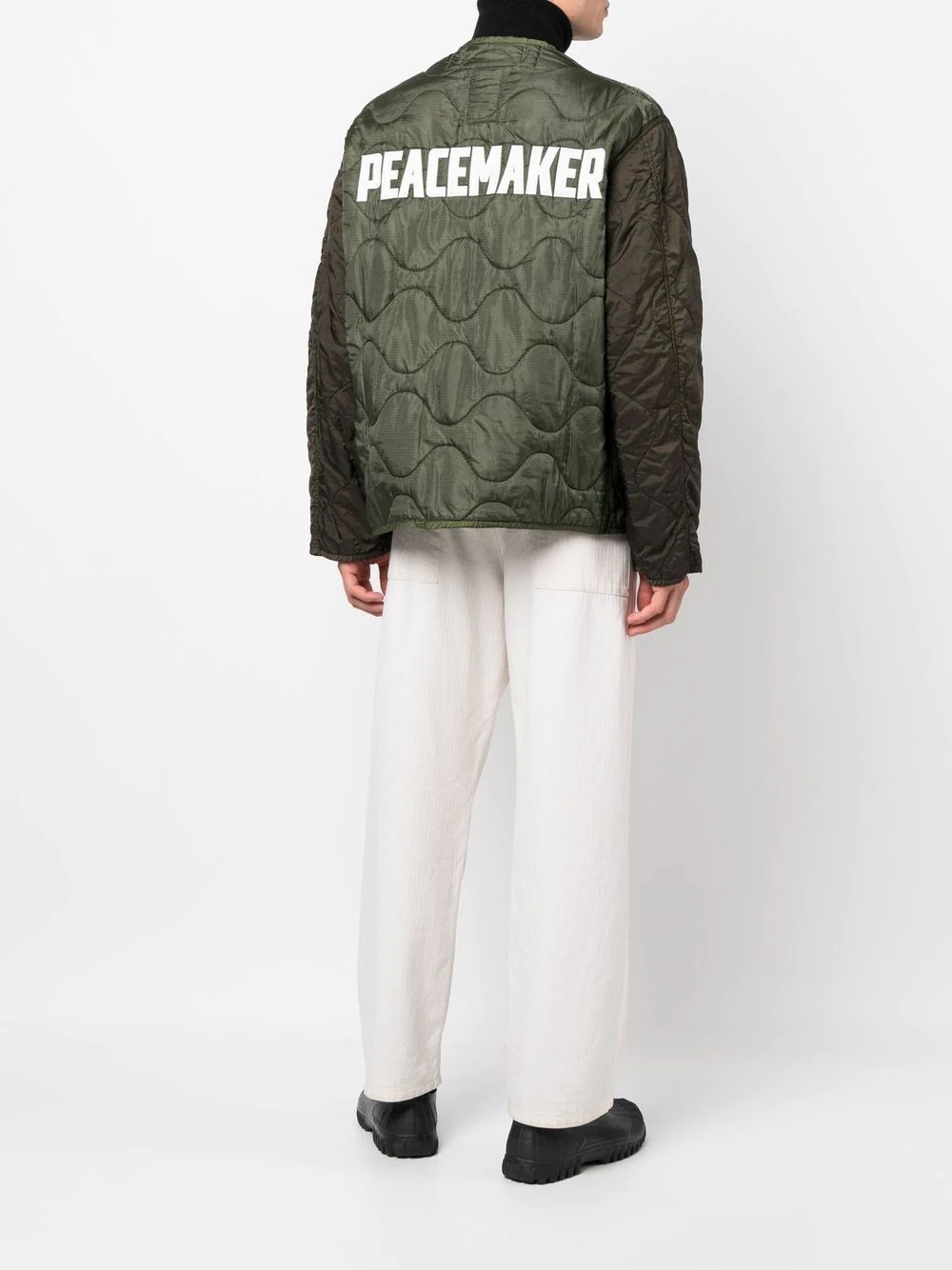 logo-print zip-up quilted jacket - 2