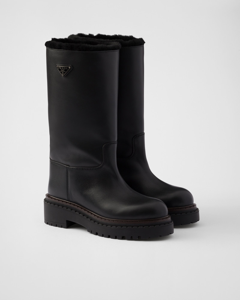 Leather and shearling boots 1