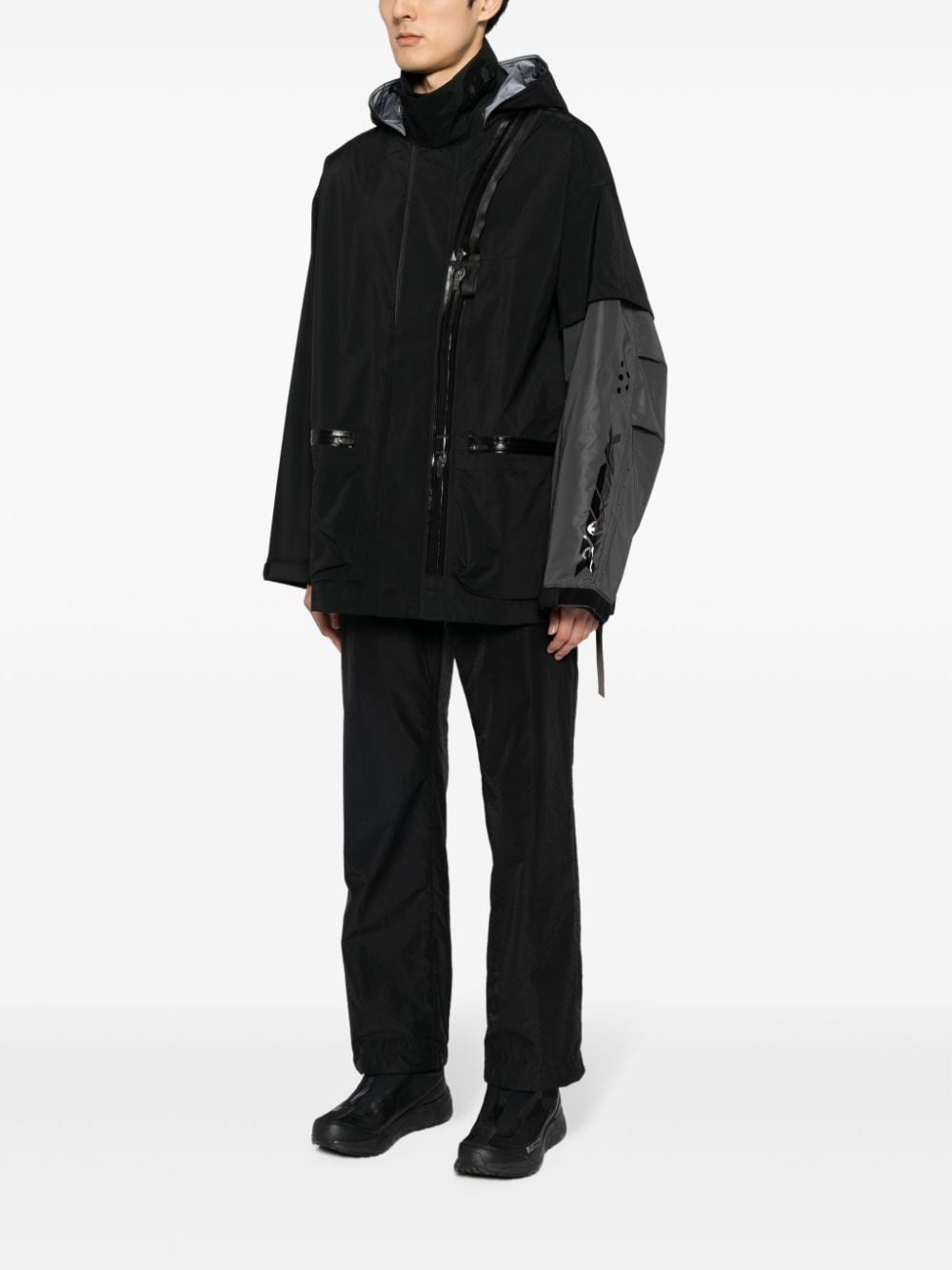hooded zip-up jacket - 3
