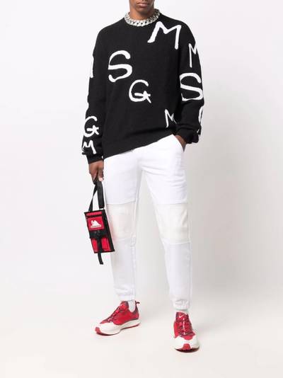 MSGM logo print sweatshirt outlook