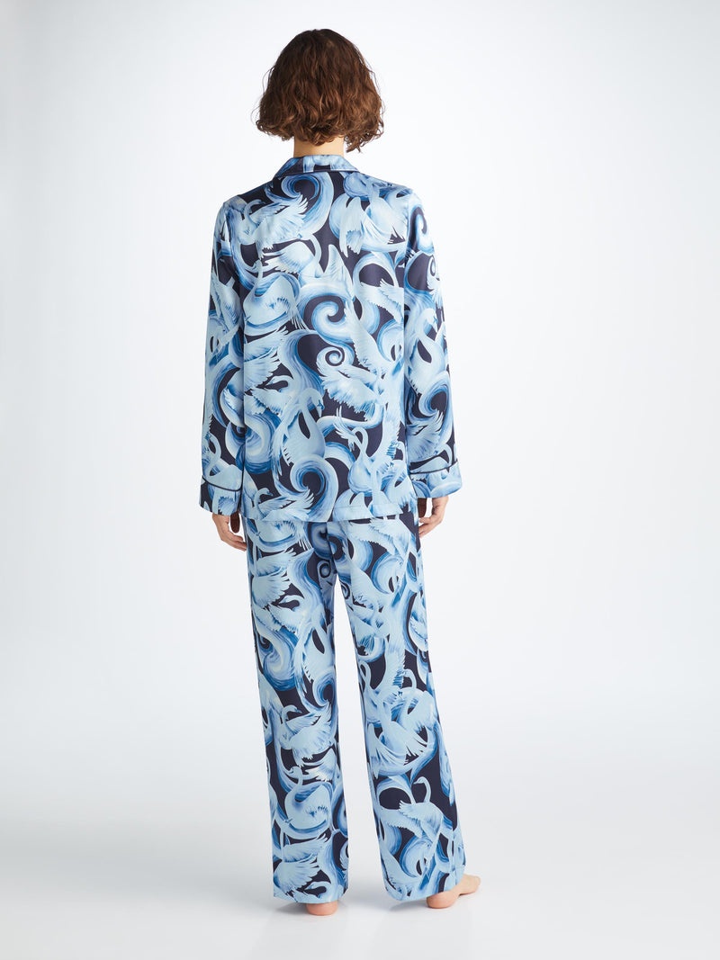 Women's Pyjamas Brindisi 104 Silk Satin Navy - 4