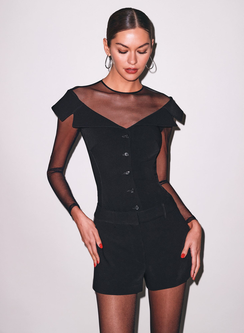 Fleur du Mal Cold Shoulder Tailored Bodysuit outlook