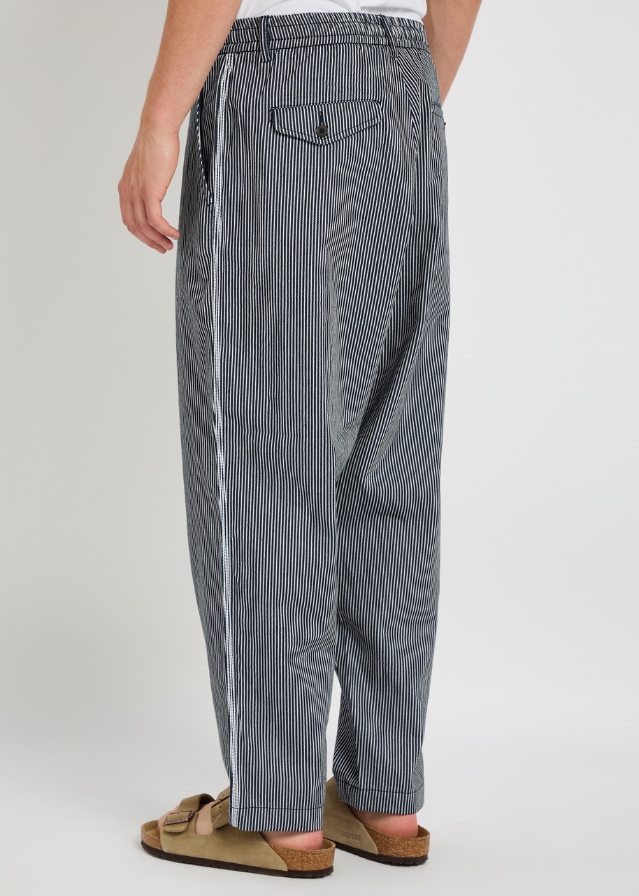Universal Works Pleated Striped Cotton-twill Trousers - 3