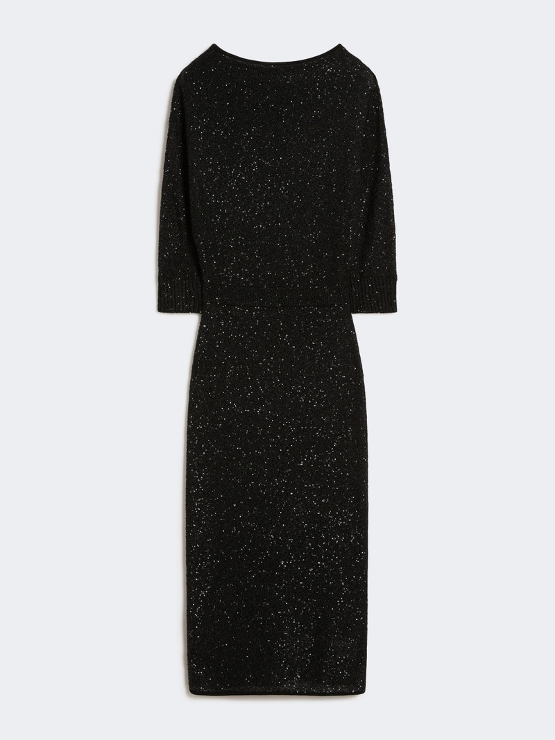 GETTO Sequinned viscose yarn dress - BLACK 1