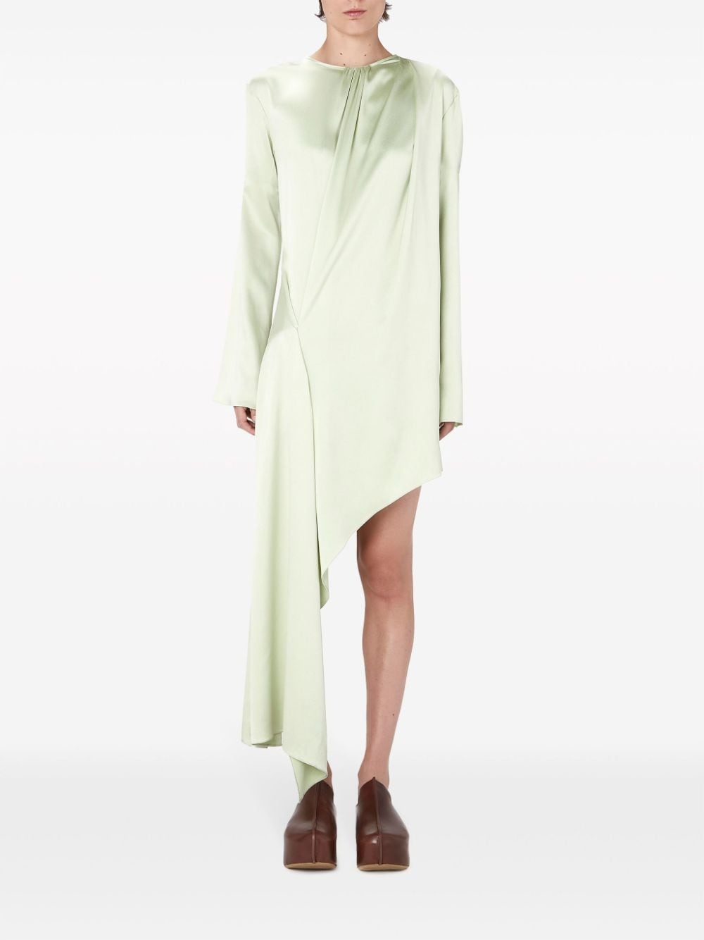 long-sleeve asymmetric dress - 2