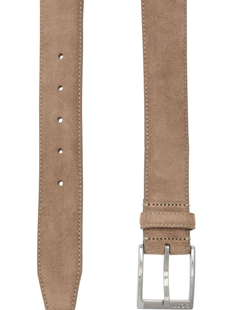 BOSS logo-engraved suede belt outlook