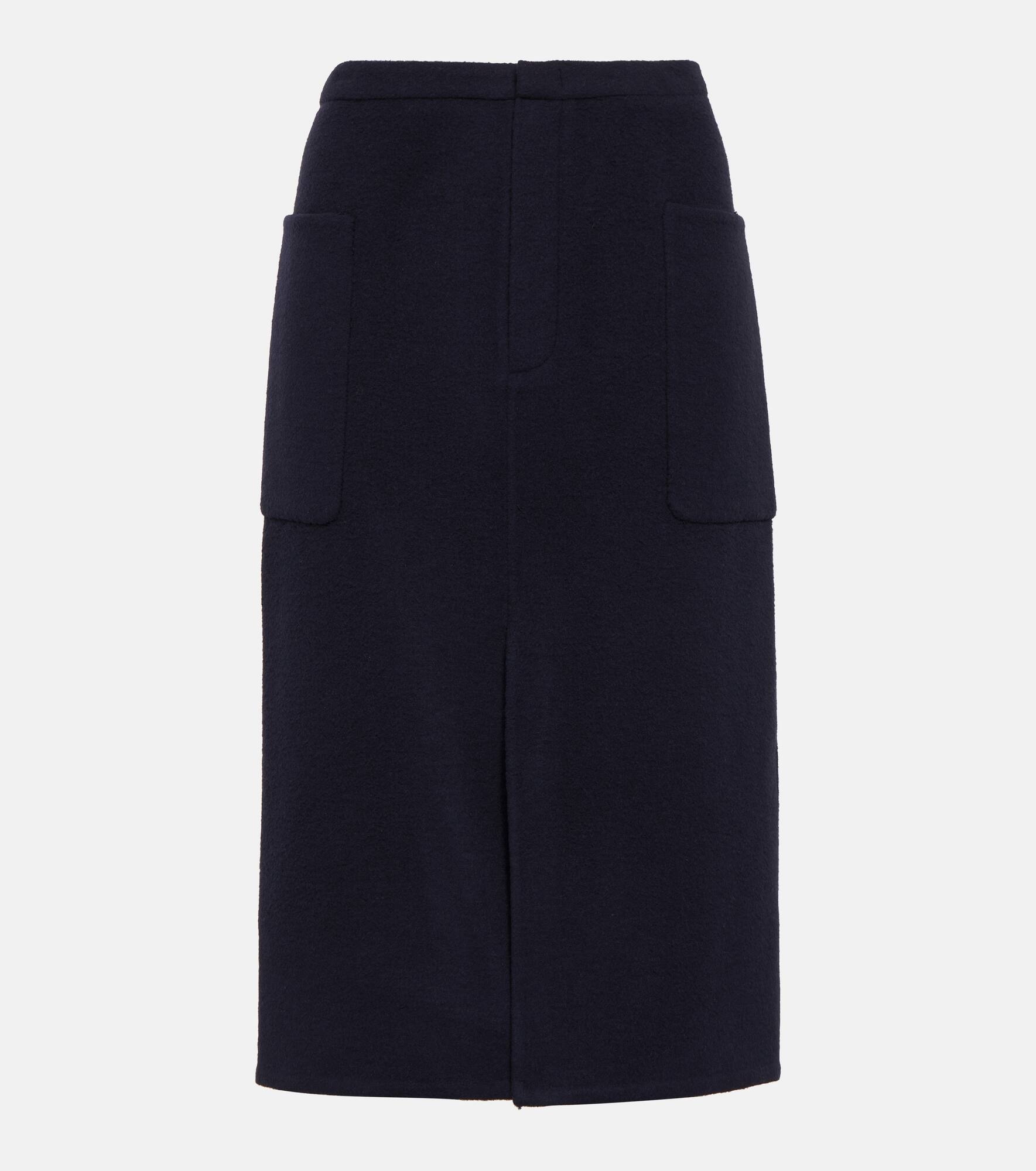 High-rise wool-blend pencil skirt - 1