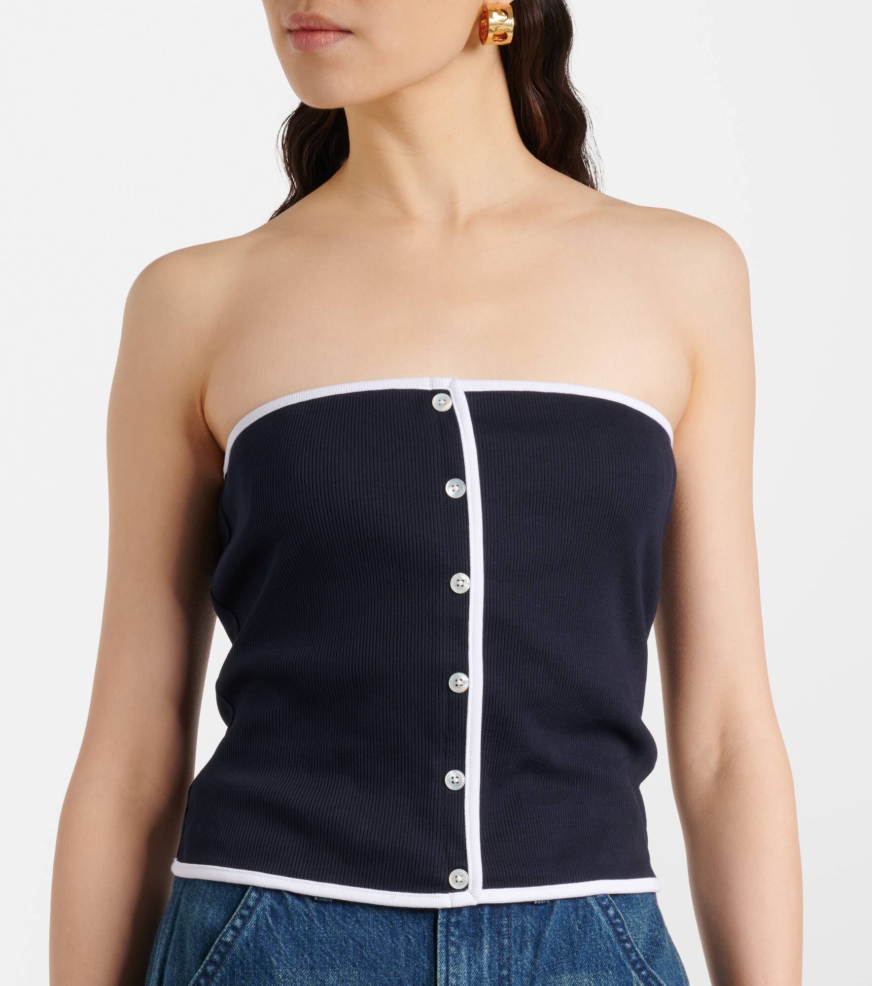 Valley cotton-blend tube top - 4