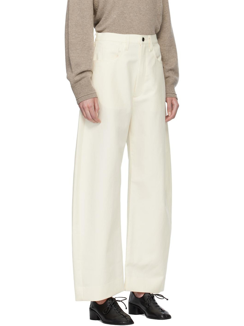 Off-White Double Weave Cotton Round Trousers 2