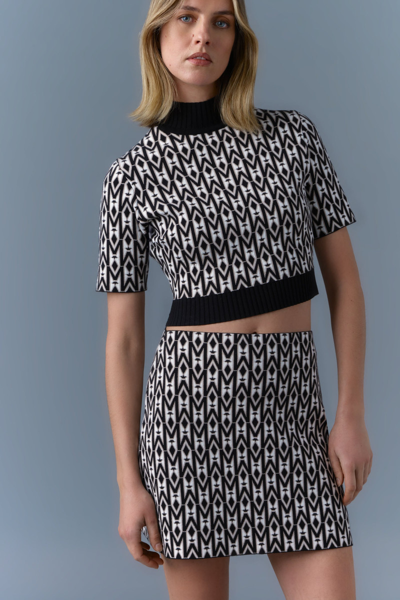 DEA-MG Jacquard Monogram A-Line Skirt 5