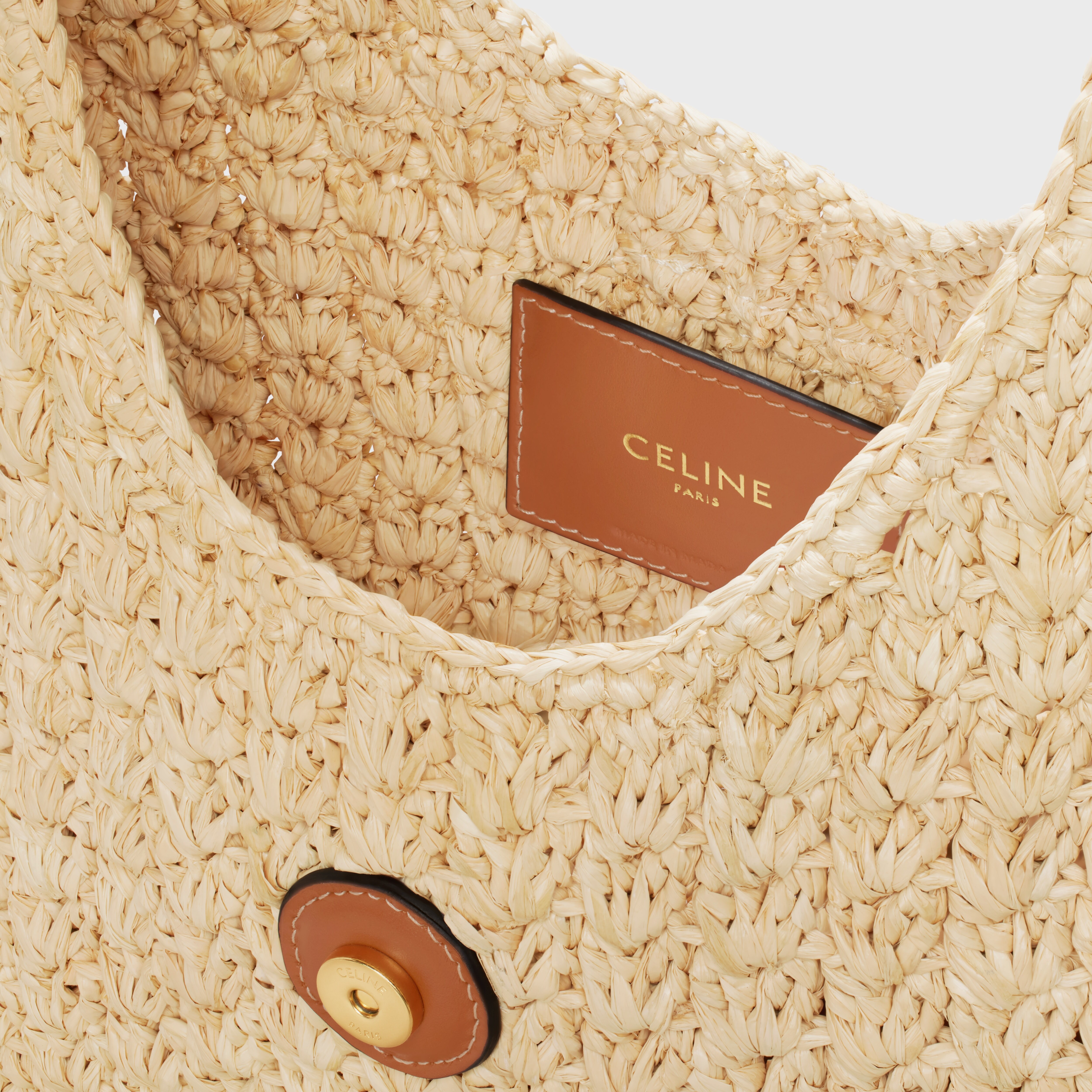 CABAS TRIANGLE  IN RAFFIA AND CALFSKIN - 4
