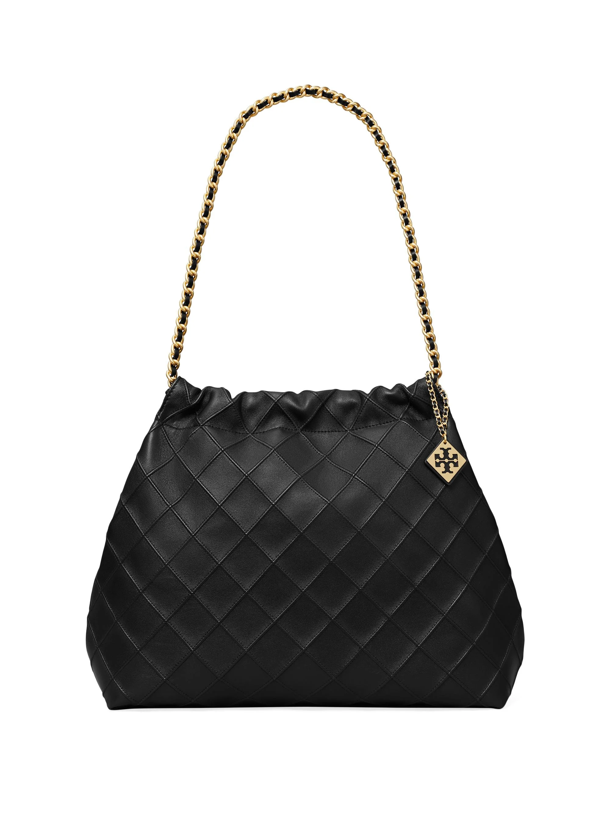 Women's Large Fleming Soft Leather Hobo Bag - Black - 1