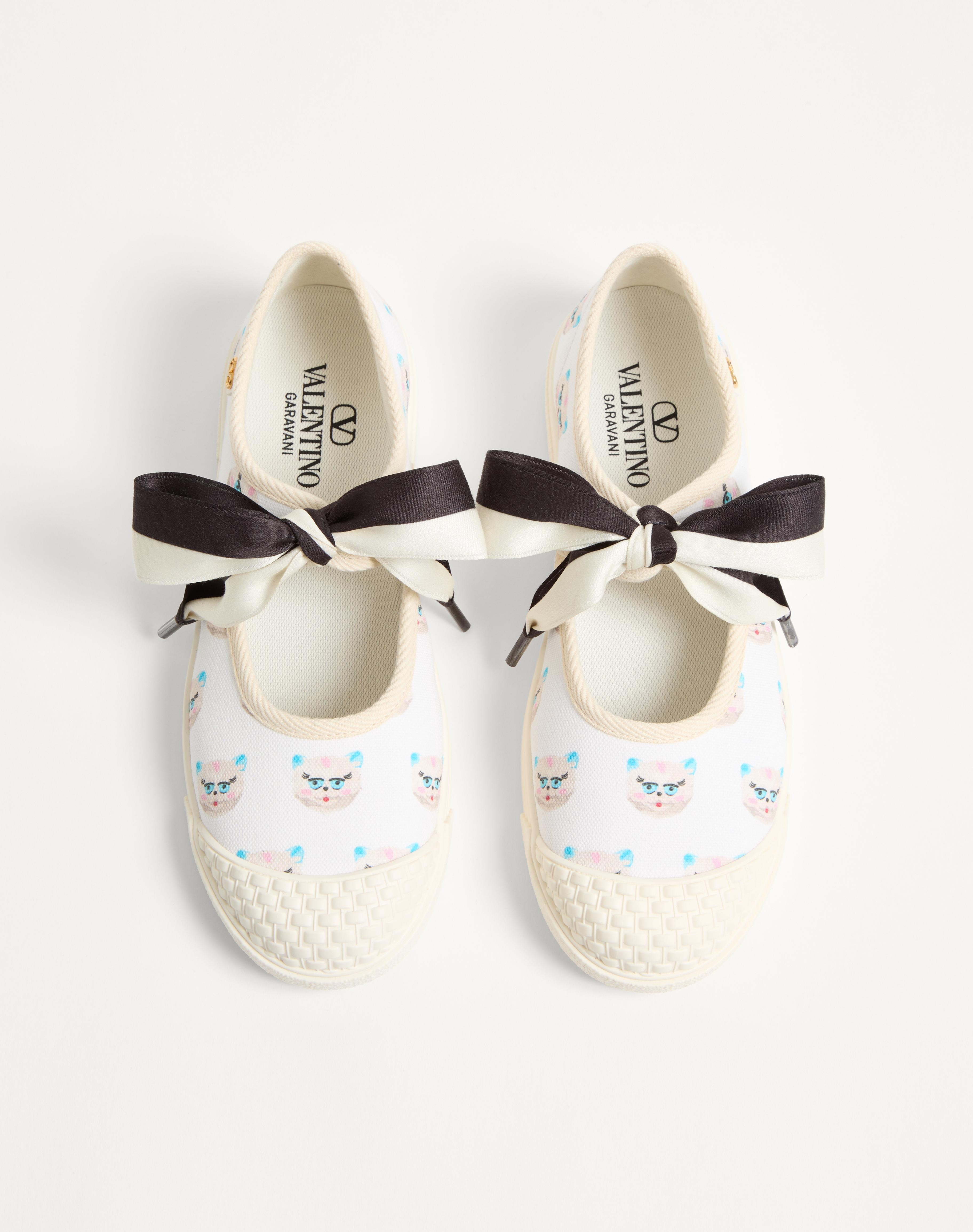 BAY BY BAY BALLERINA FABRIC SNEAKER WITH LE CHAT DE LA MAISON PRINT - 4
