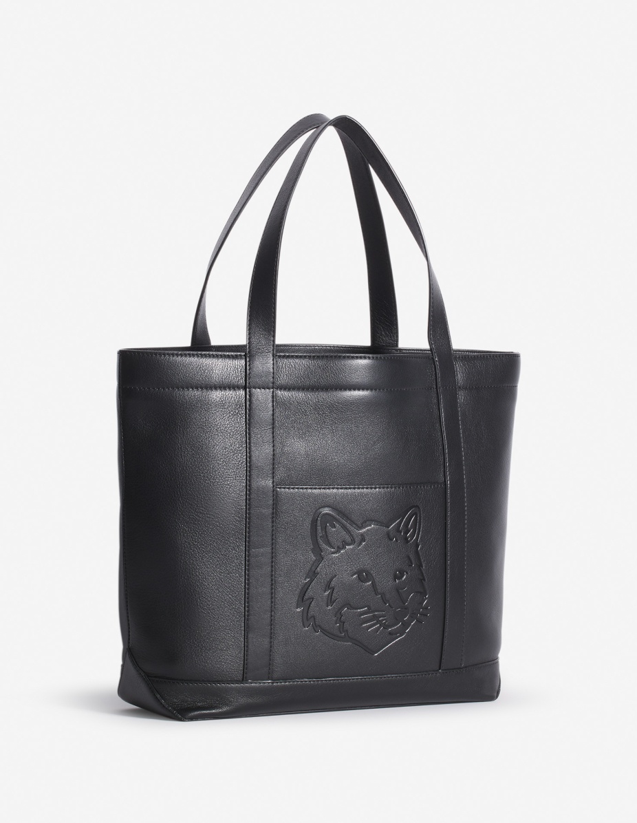 FOX HEAD LEATHER MEDIUM TOTE - 5