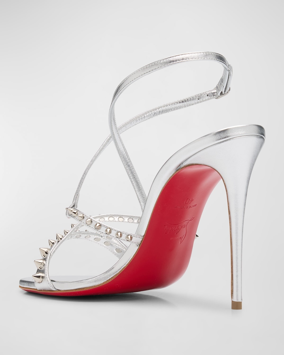 Metallic Spikes Red Sole Sandals - 3