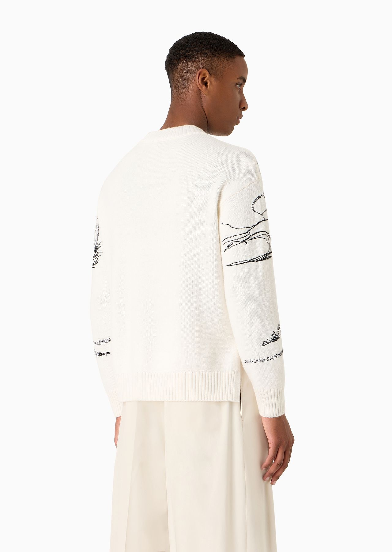 Alpaca-blend sweater with nature embroidery - 3