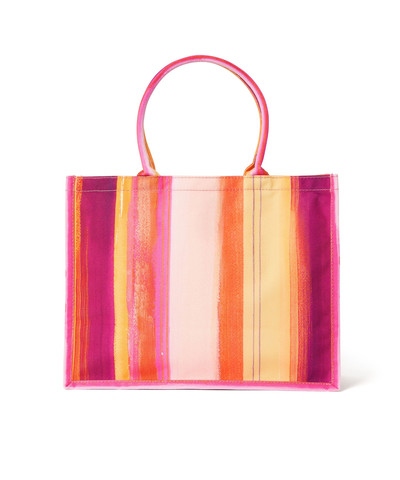 MSGM Cotton "brushed stripes" tote bag with MSGM logo outlook