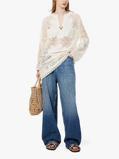 Valentino Wide-leg mid-rise jeans outlook