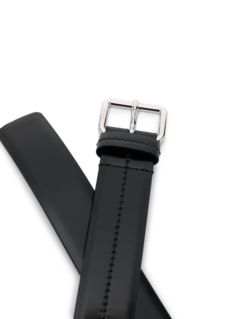 Prada logo-engraved leather belt outlook